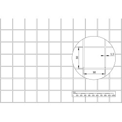 Zvárané sito, oko: 30 x 30 mm, hrúbka: 1,5 mm, AISI 304 Zvárané sito, oko: 30 x 30 mm, hrúbka: 1,5 mm, AISI 304
